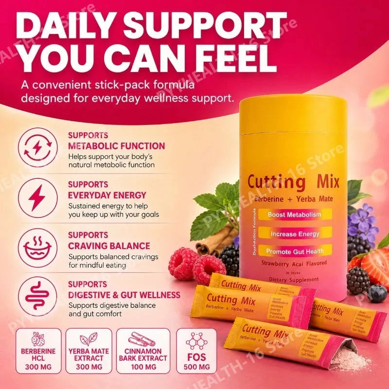 Berberine Yerba Mate Drink Mix for Metabolism and Energy Support