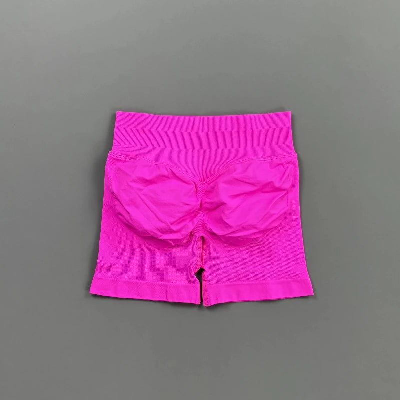 HISTELLO Gym Shorts 4.5" Women Fitness Sports Biker Shorts Low Waist Running Pants Workout Scrunch Butt Yoga Seamless Leggings